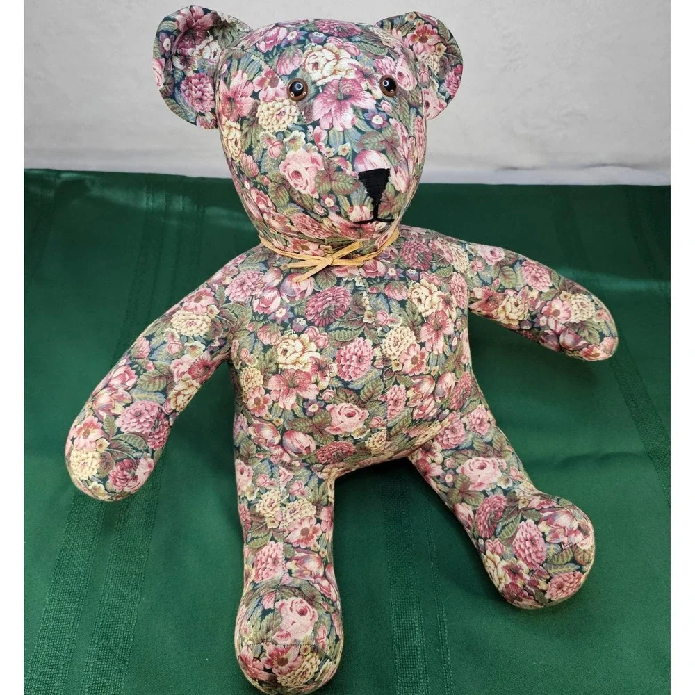Floral Teddy‎ Bear Plush Stuffed Animal Accent Decor Nursery Baby Shower Gift